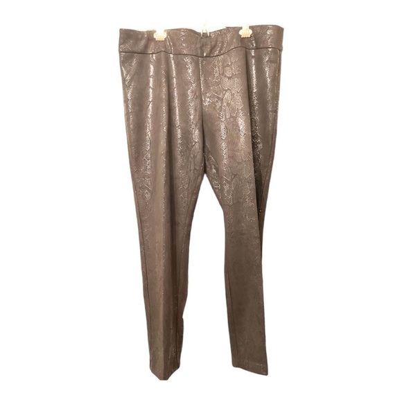MELANIE LYNE Madison Snakeskin Pull-on Slacks in Black on Black (18) (NWOT) - Picture 5 of 16